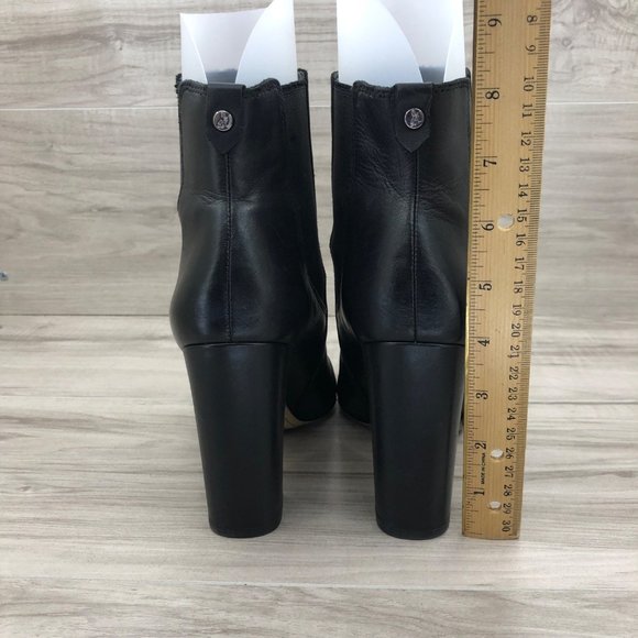 Sam Edelman Ankle Boots Womens 8.5 Case Chelsea Black Leather Slip On Heel Booti - Picture 8 of 9